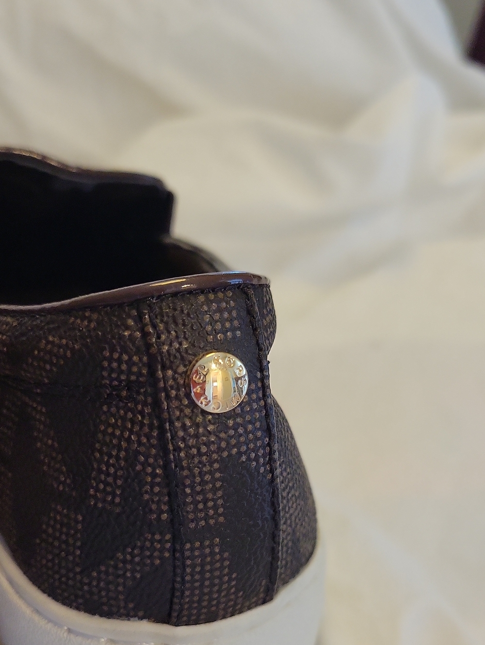 Michael Kors Brown Logo Slip-On Sneakers with White Sole - Picture 7 of 9